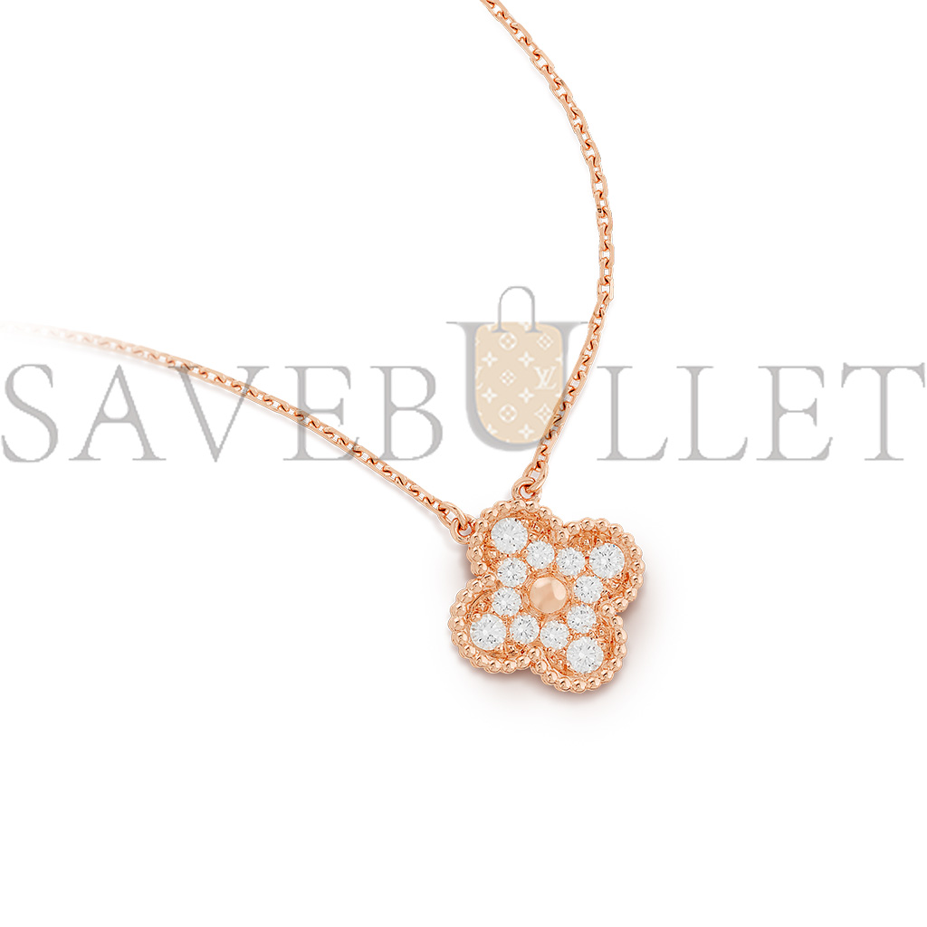 van cleef arpels vintage alhambra pendant - rose gold, Di*m*nd  vcarp2r300